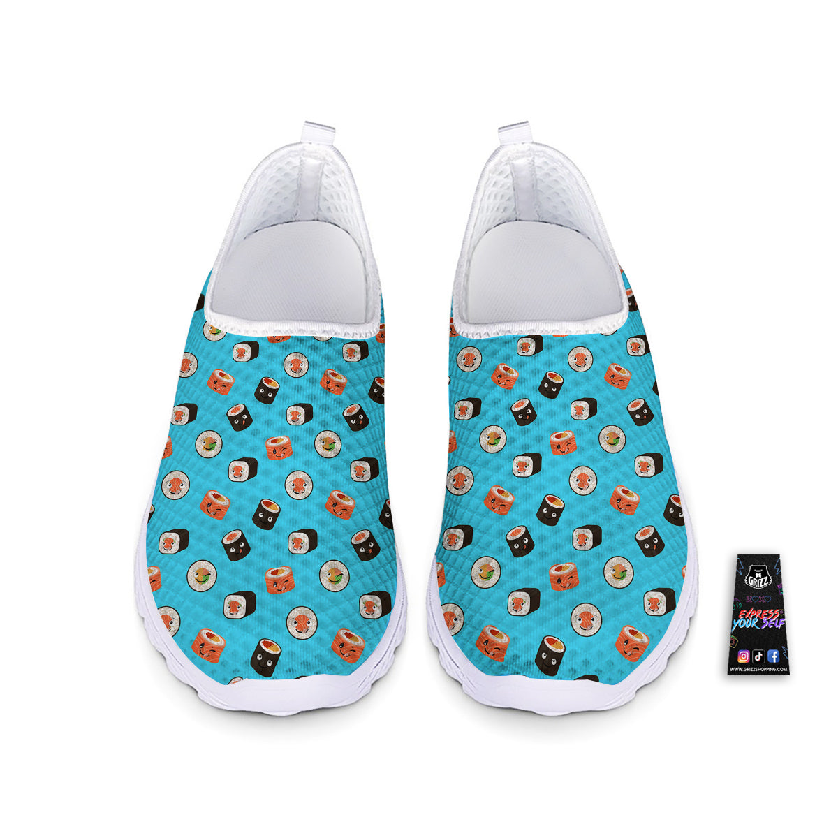 Cute Sushi Rolls Print Pattern Nurse Shoes-grizzshop