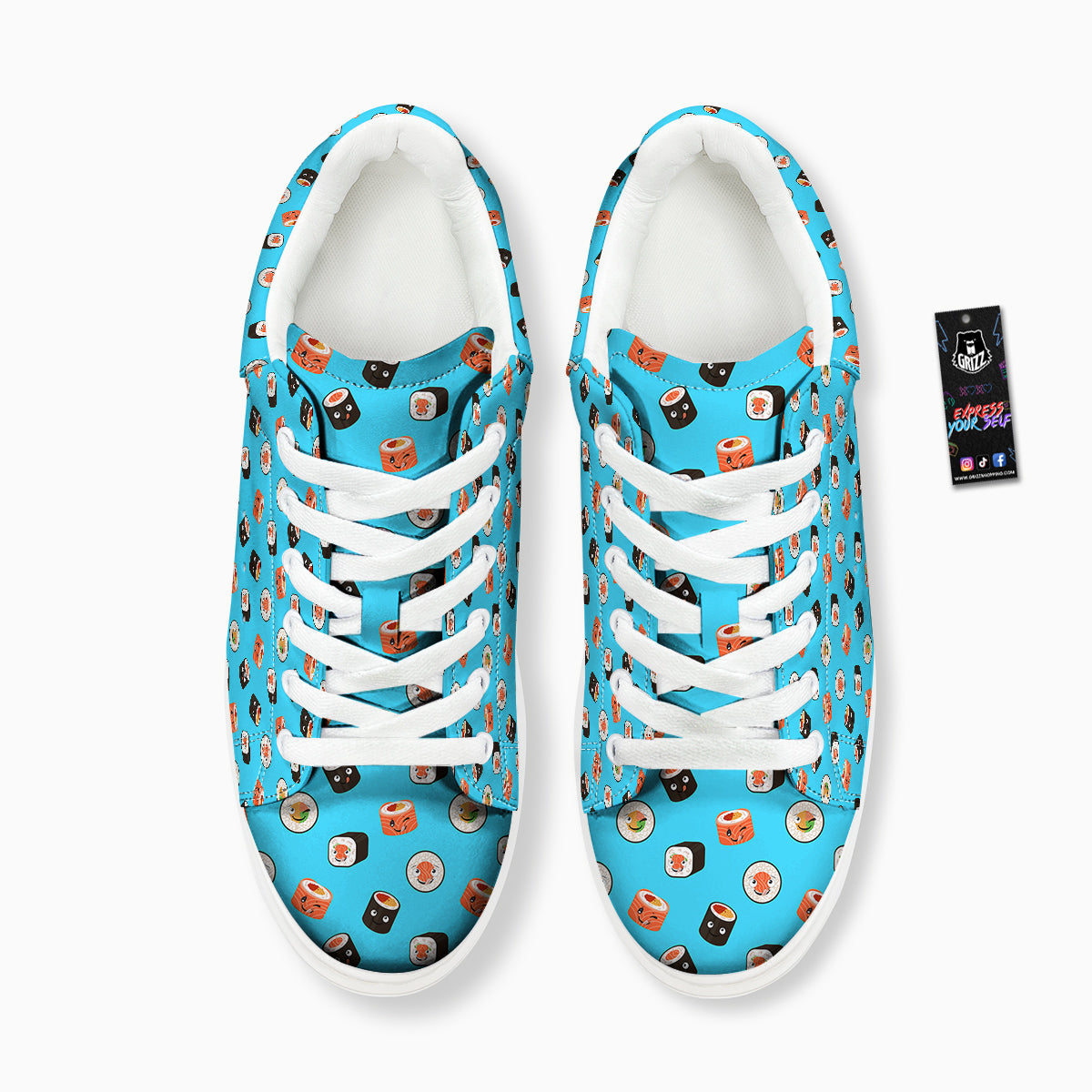Cute Sushi Rolls Print Pattern Platform Shoes-grizzshop