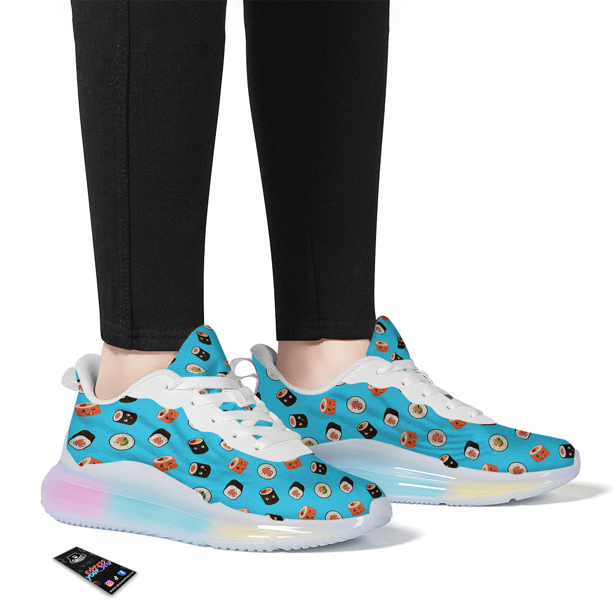 Cute Sushi Rolls Print Pattern Running Sneakers-grizzshop