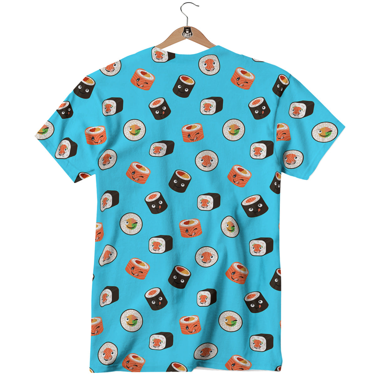 Cute Sushi Rolls Print Pattern T-Shirt-grizzshop
