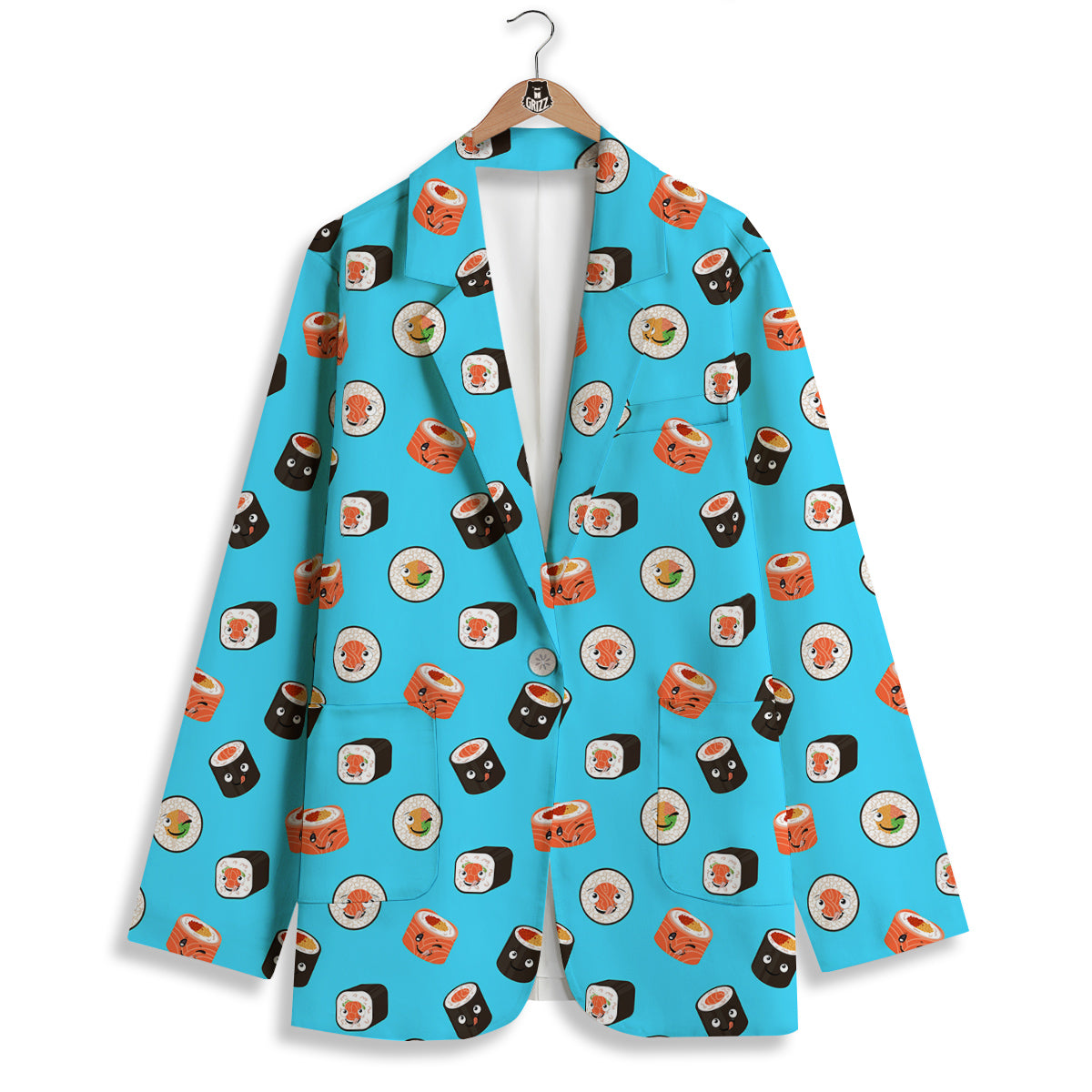 Cute Sushi Rolls Print Pattern Women's Blazer-grizzshop