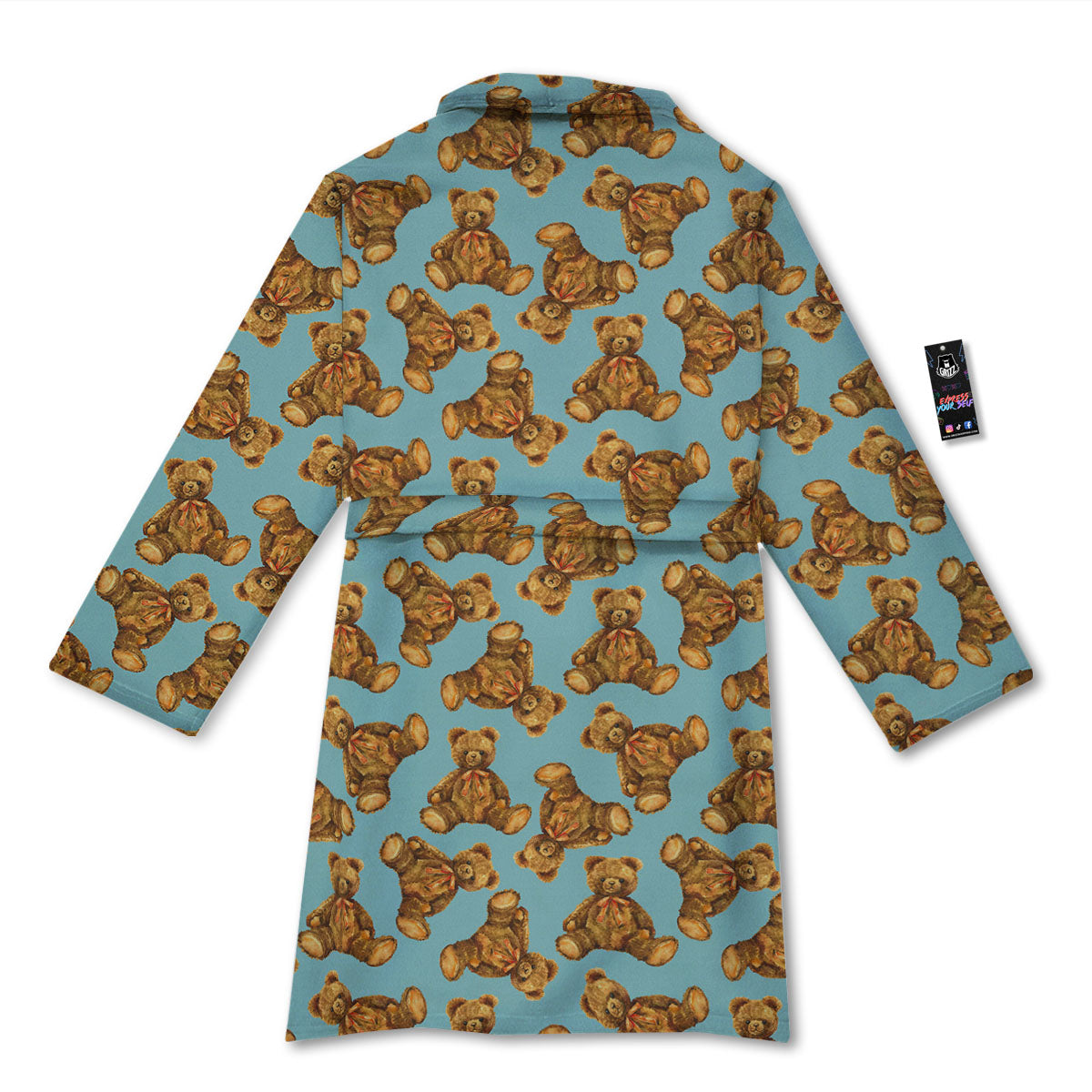 Cute Teddy Bear Print Pattern Bathrobe-grizzshop