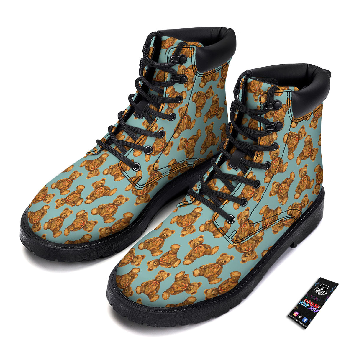Cute Teddy Bear Print Pattern Boots-grizzshop