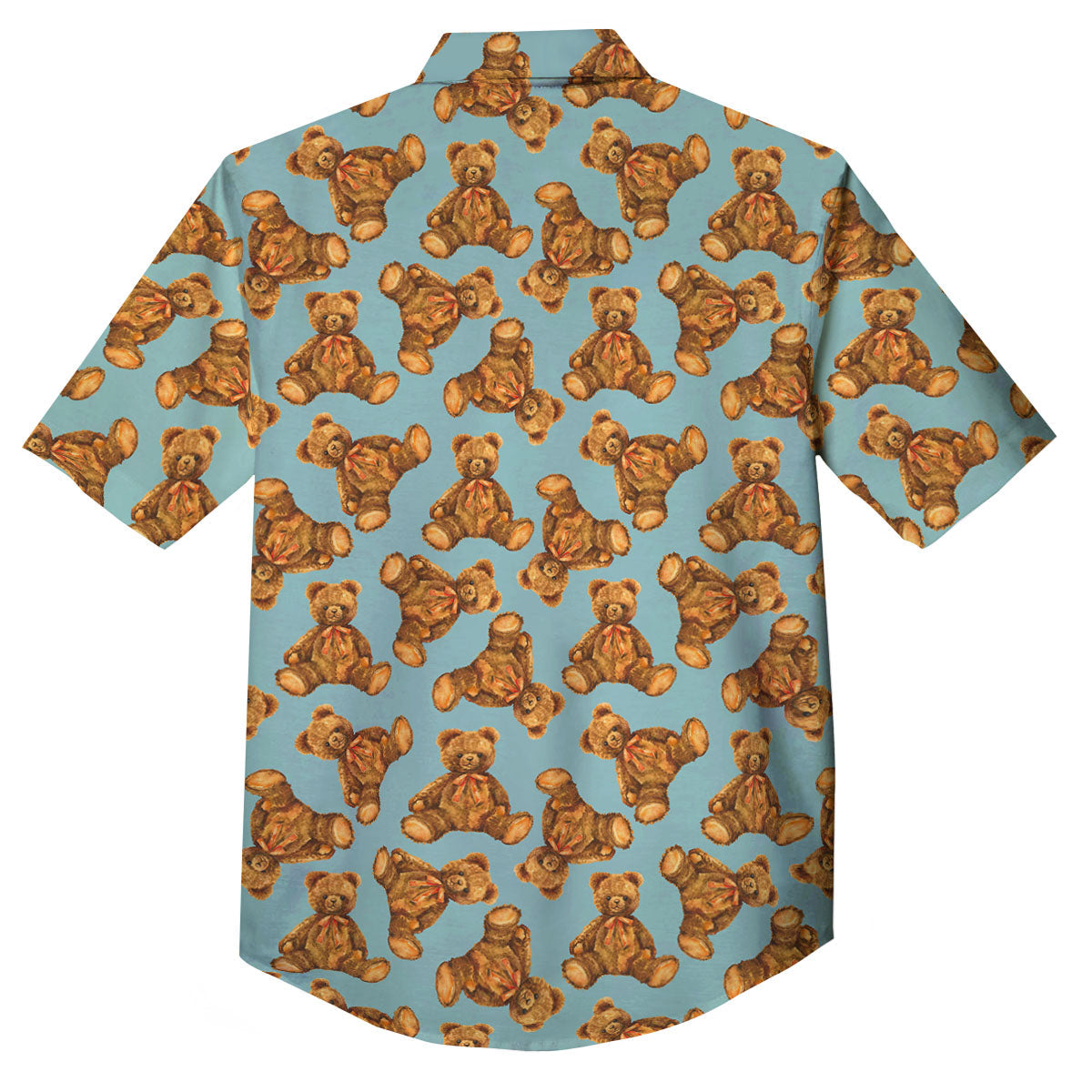 Cute Teddy Bear Print Pattern Button Up Shirt-grizzshop