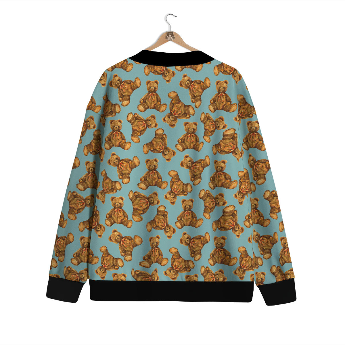 Cute Teddy Bear Print Pattern Cardigan-grizzshop