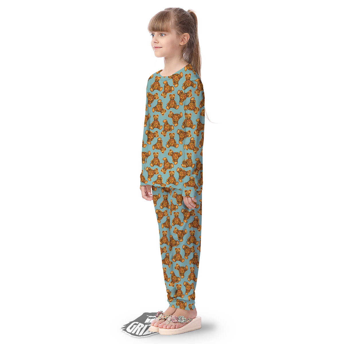 Cute Teddy Bear Print Pattern Kid's Pajamas-grizzshop