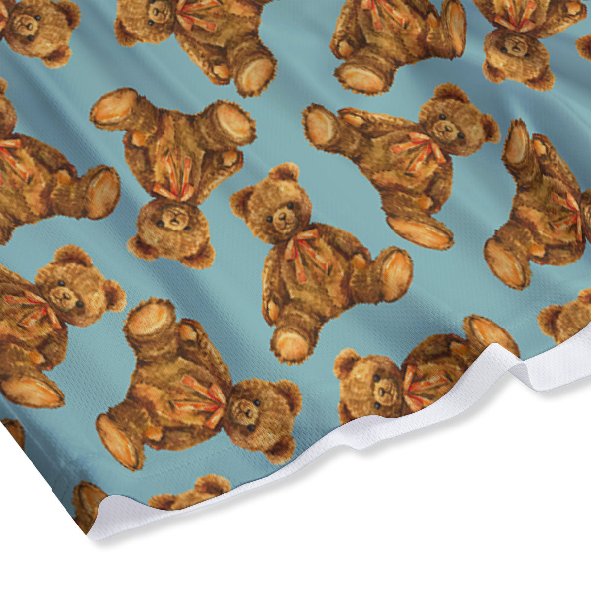 Cute Teddy Bear Print Pattern Mesh Shorts