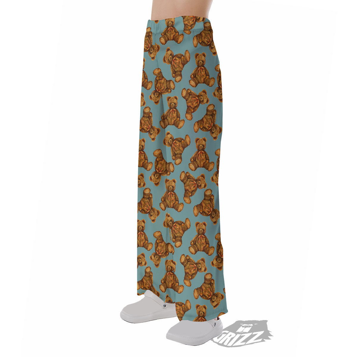 Cute Teddy Bear Print Pattern Pajama Pants-grizzshop