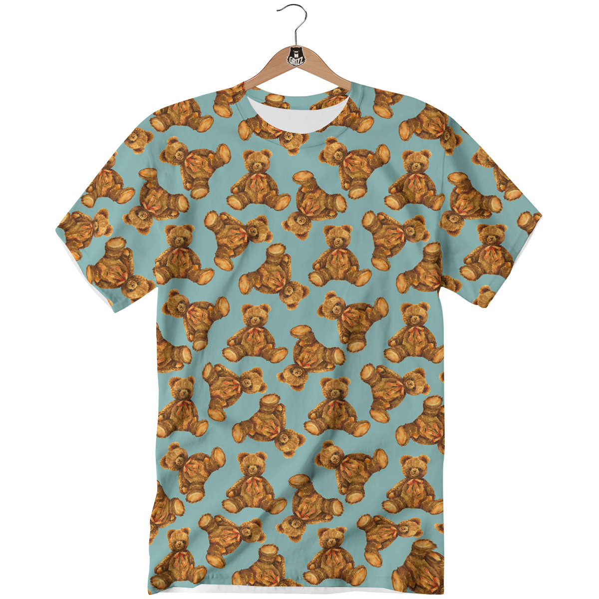 Cute Teddy Bear Print Pattern T-Shirt-grizzshop