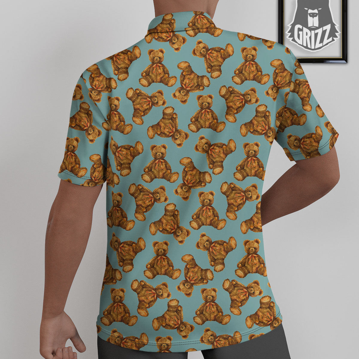 Cute Teddy Bear Print Pattern Untucked Shirts-grizzshop