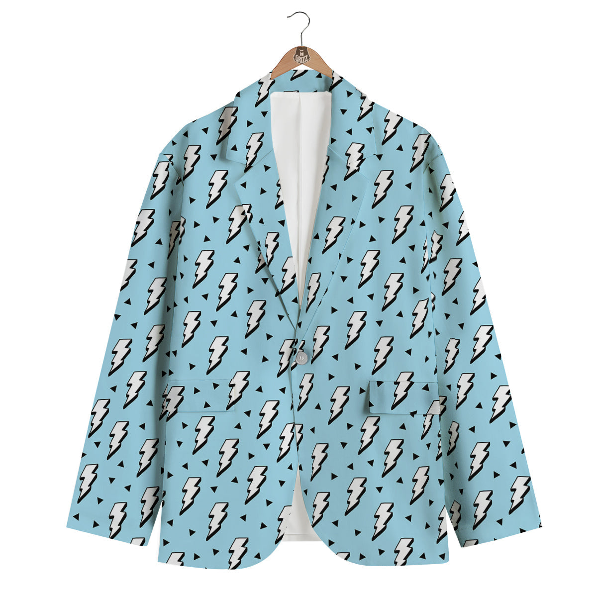 Cute Thunder Print Pattern Men's Blazer-grizzshop