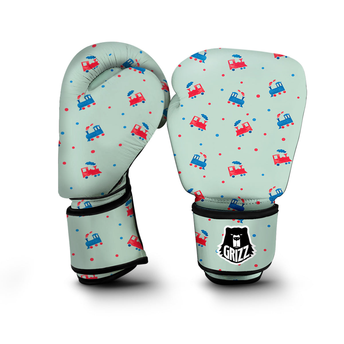 Cute Train Print Pattern Boxing Gloves-grizzshop