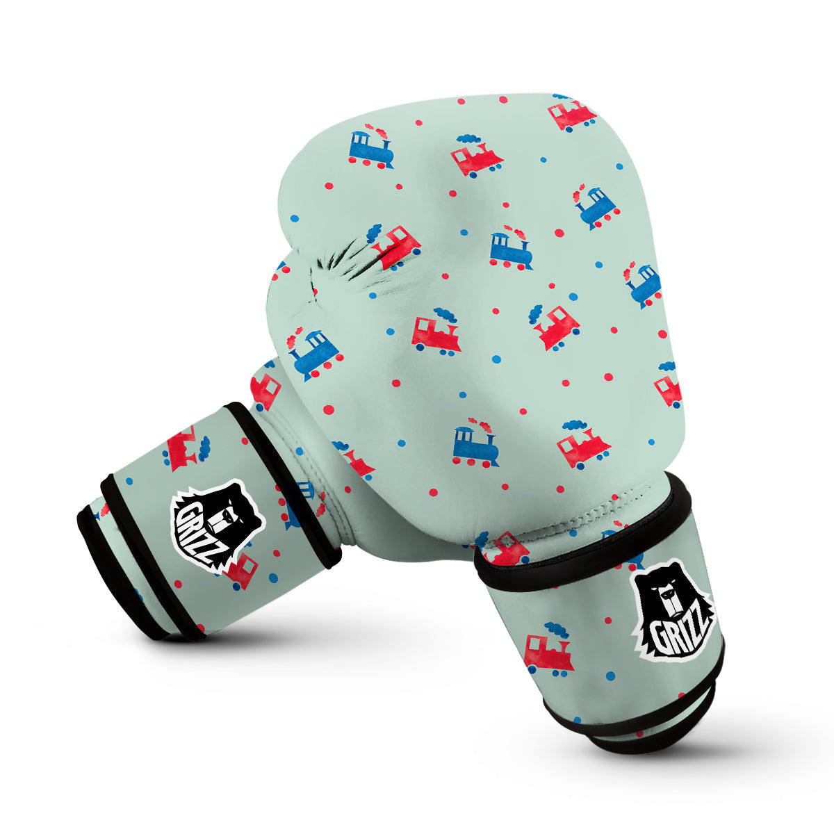 Cute Train Print Pattern Boxing Gloves-grizzshop