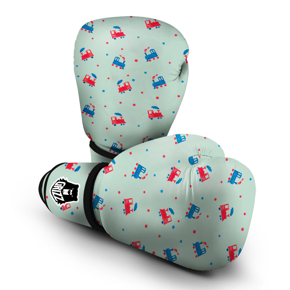 Cute Train Print Pattern Boxing Gloves-grizzshop