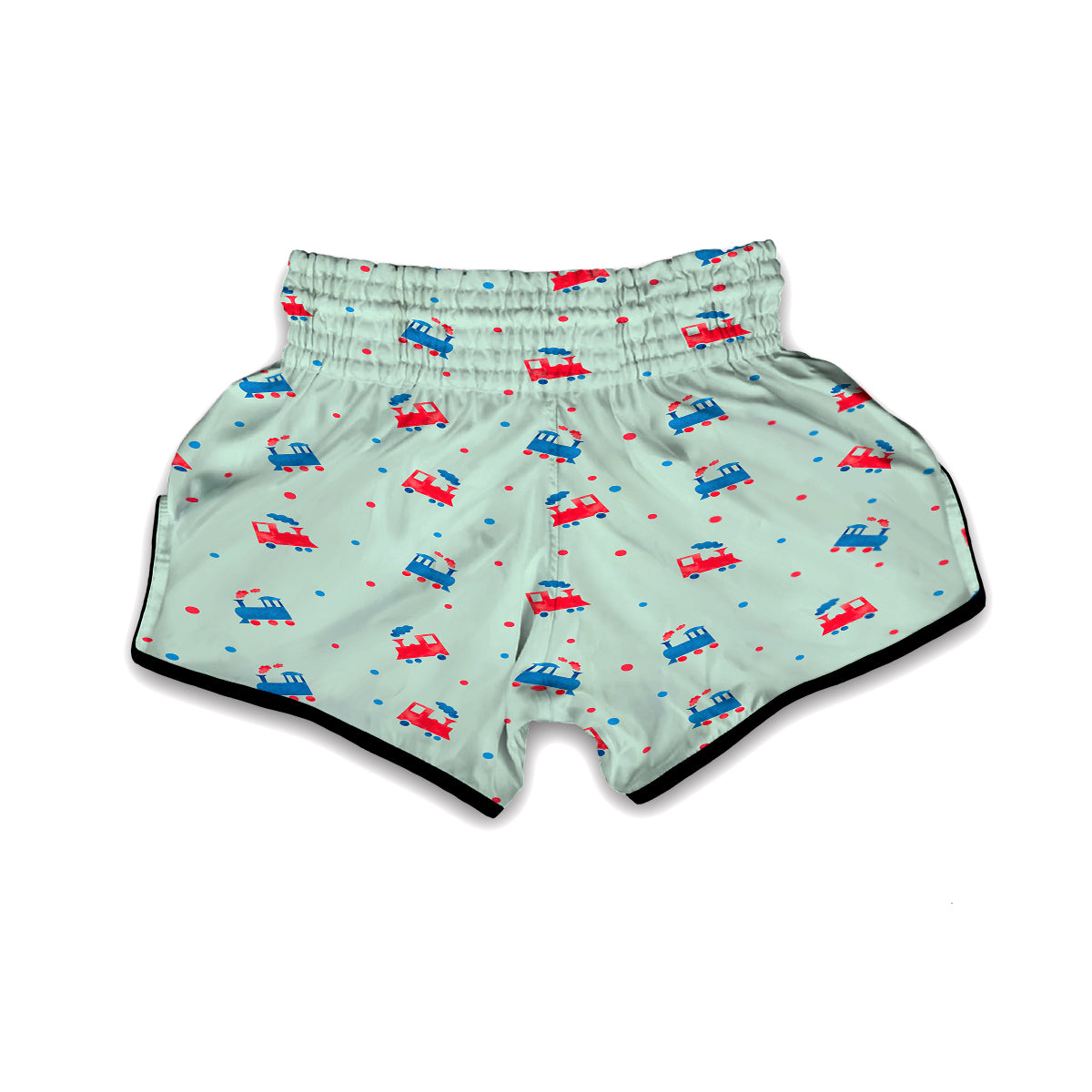 Cute Train Print Pattern Muay Thai Boxing Shorts-grizzshop