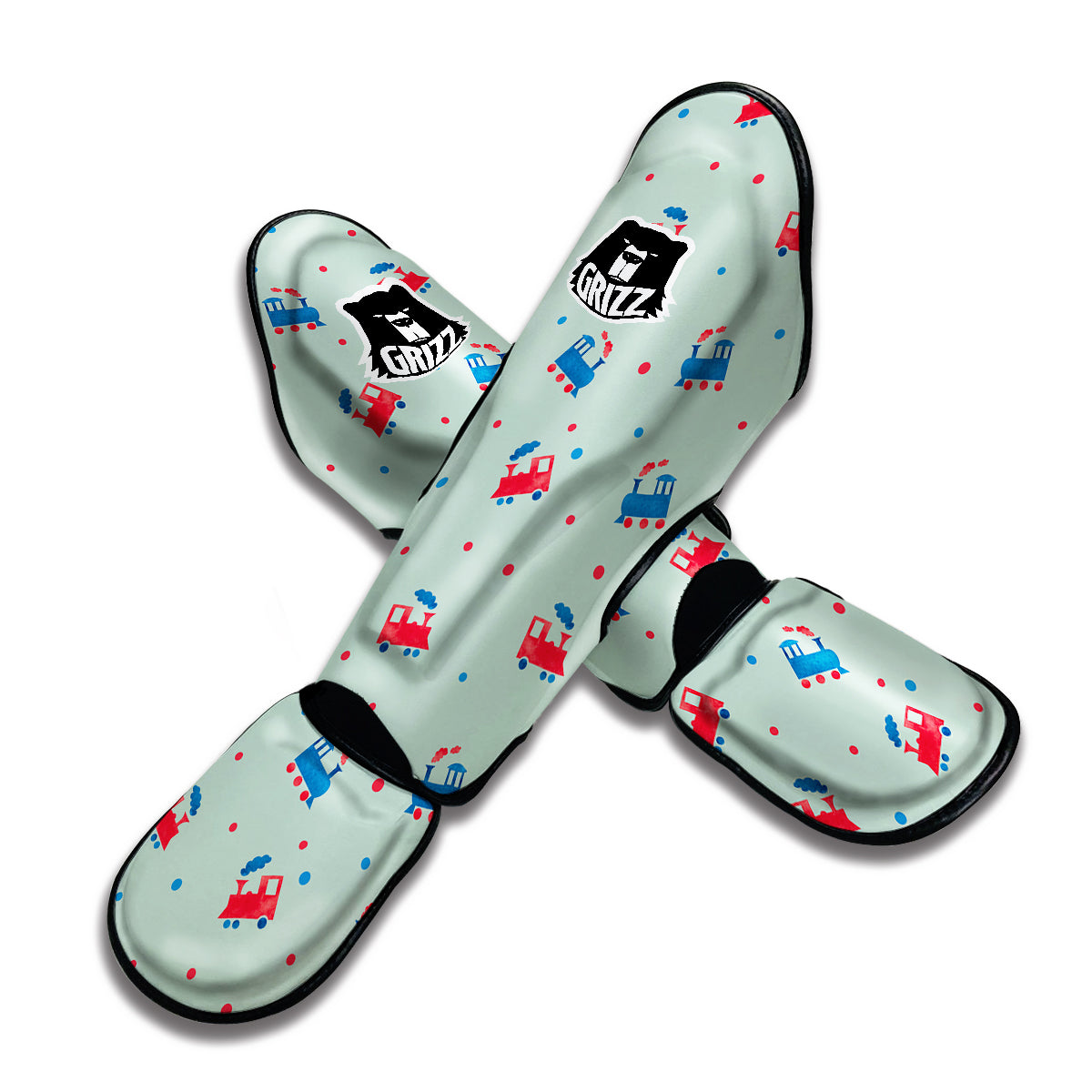 Cute Train Print Pattern Muay Thai Shin Guards-grizzshop