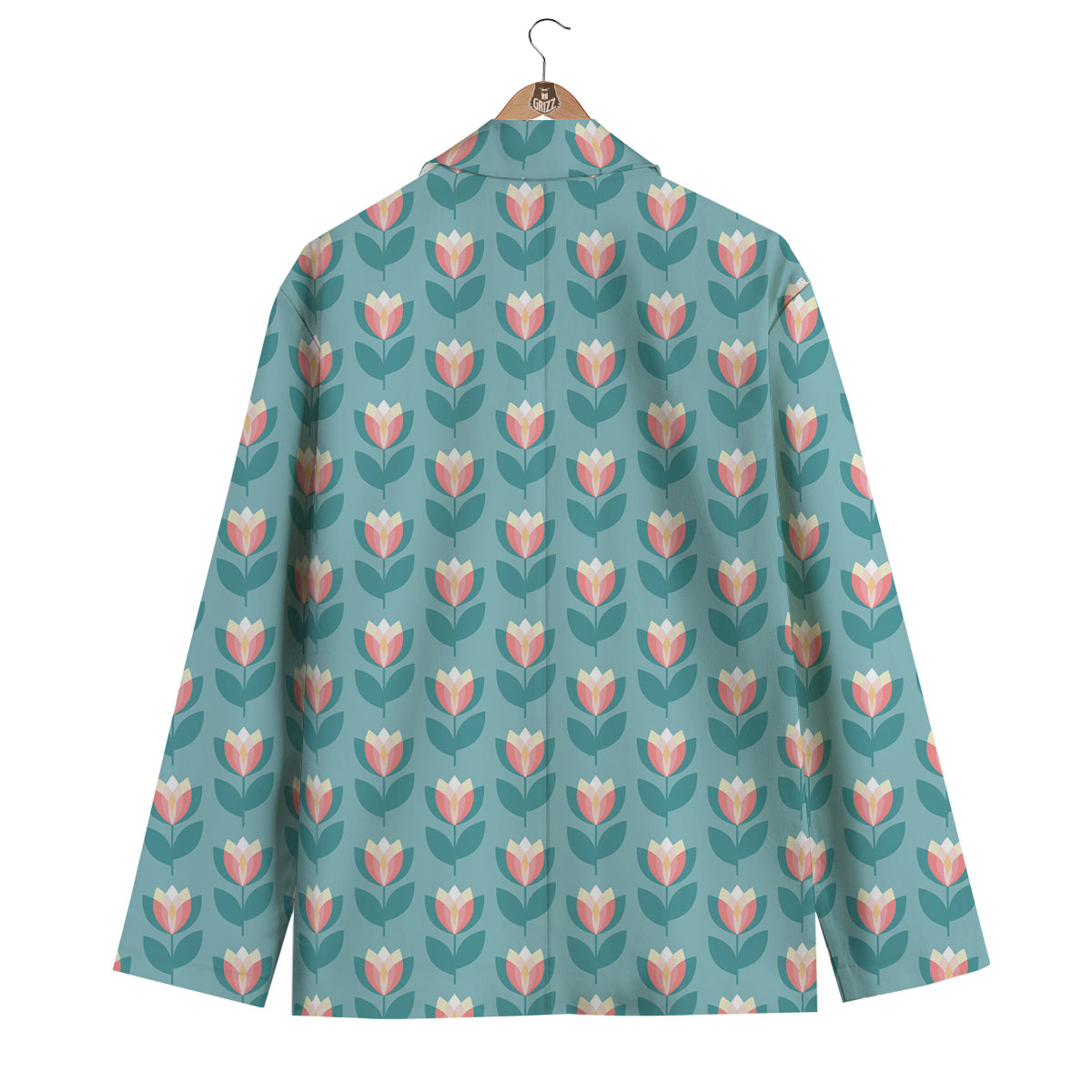 Cute Tulip Print Pattern Men's Blazer-grizzshop