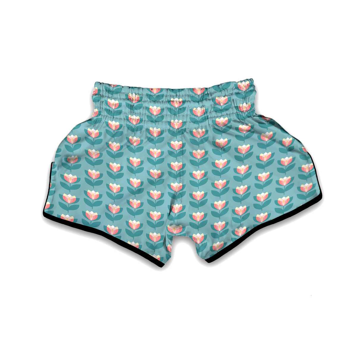 Cute Tulip Print Pattern Muay Thai Boxing Shorts-grizzshop