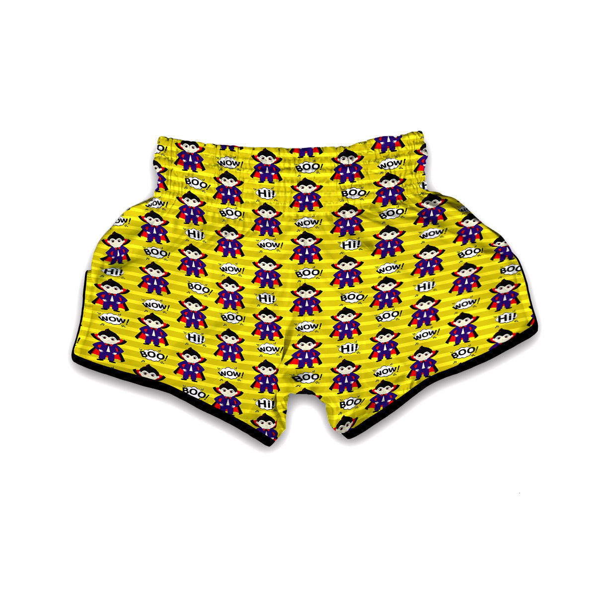 Cute Vampire Striped Print Pattern Muay Thai Boxing Shorts-grizzshop