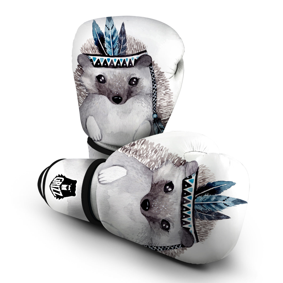 Cute Watercolor Hedgehog Boxing Gloves-grizzshop