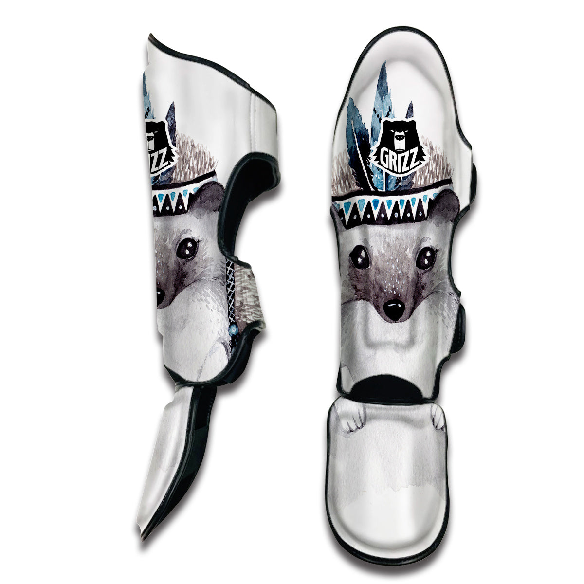 Cute Watercolor Hedgehog Muay Thai Shin Guards-grizzshop