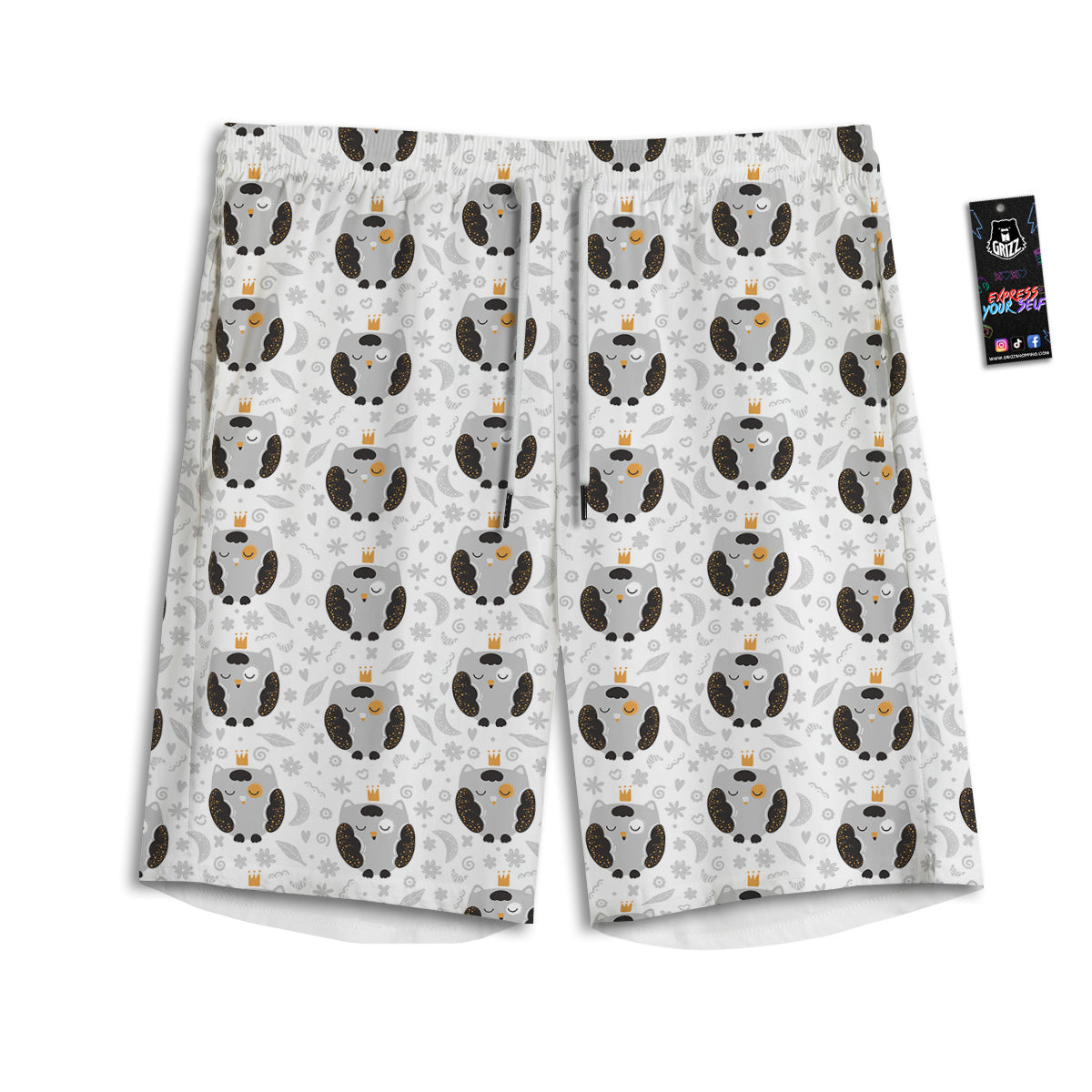Colorful Pile Of Easter Eggs Print Pattern Men's Athletic Shorts