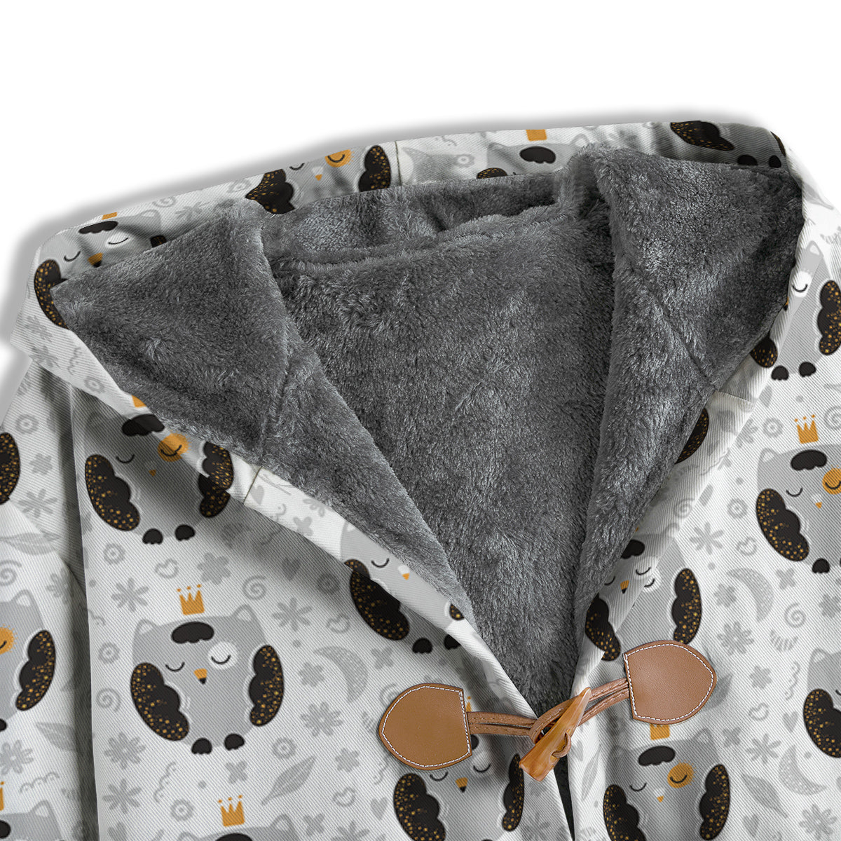 Cute White Grey Owl Print Pattern Men's Windbreaker Jacket-grizzshop