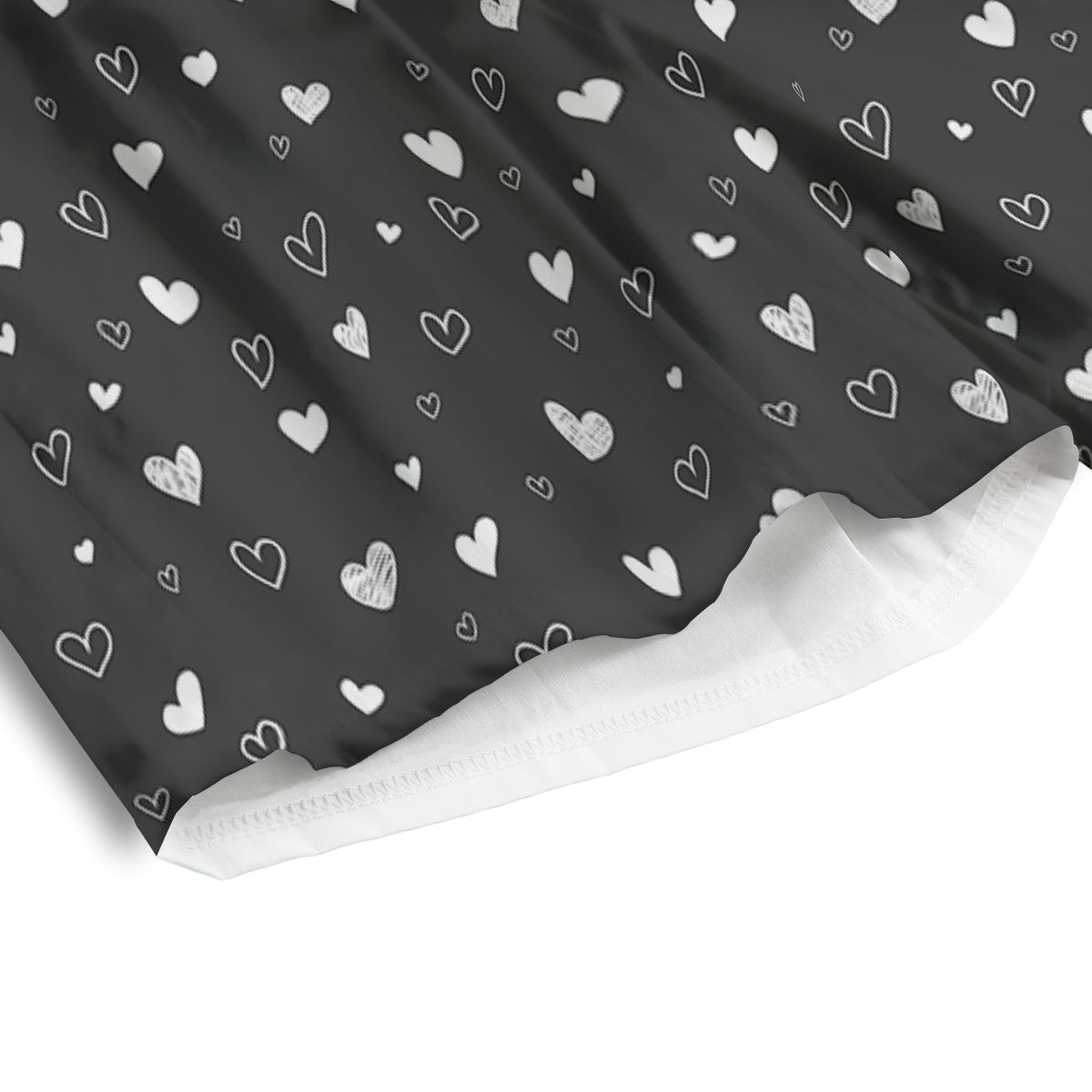 Cute White Heart And Black Print Pattern Men's Athletic Shorts
