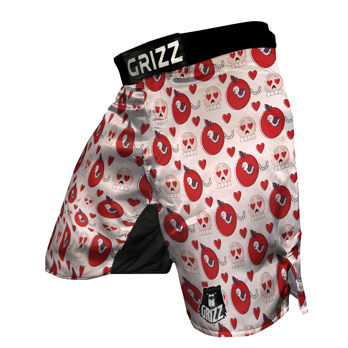 Cute Worm And Apple Print Pattern MMA Shorts-grizzshop