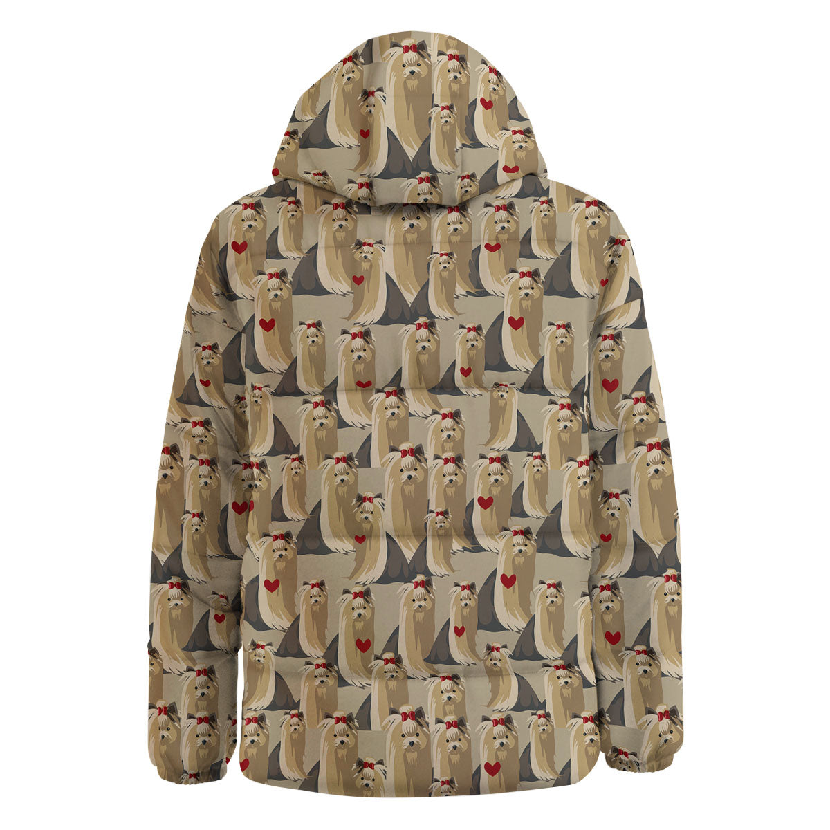 Cute Yorkshire Terrier Print Pattern Down Jacket-grizzshop