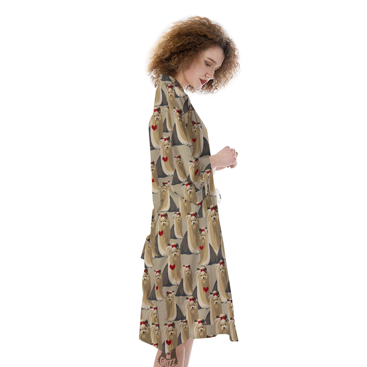Cute Yorkshire Terrier Print Pattern Kimono-grizzshop