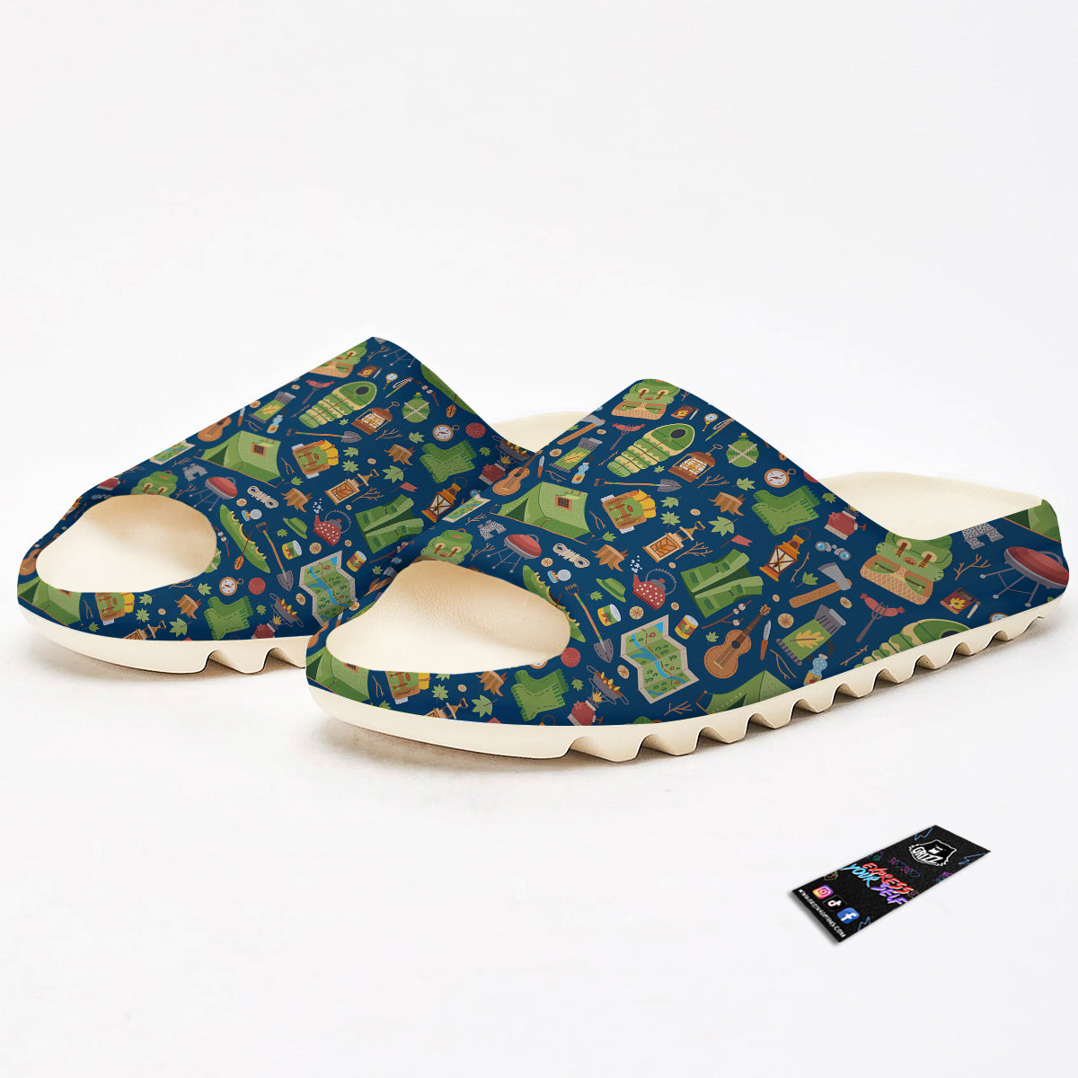 Cute Camping Equipment Print Pattern Sandals-grizzshop