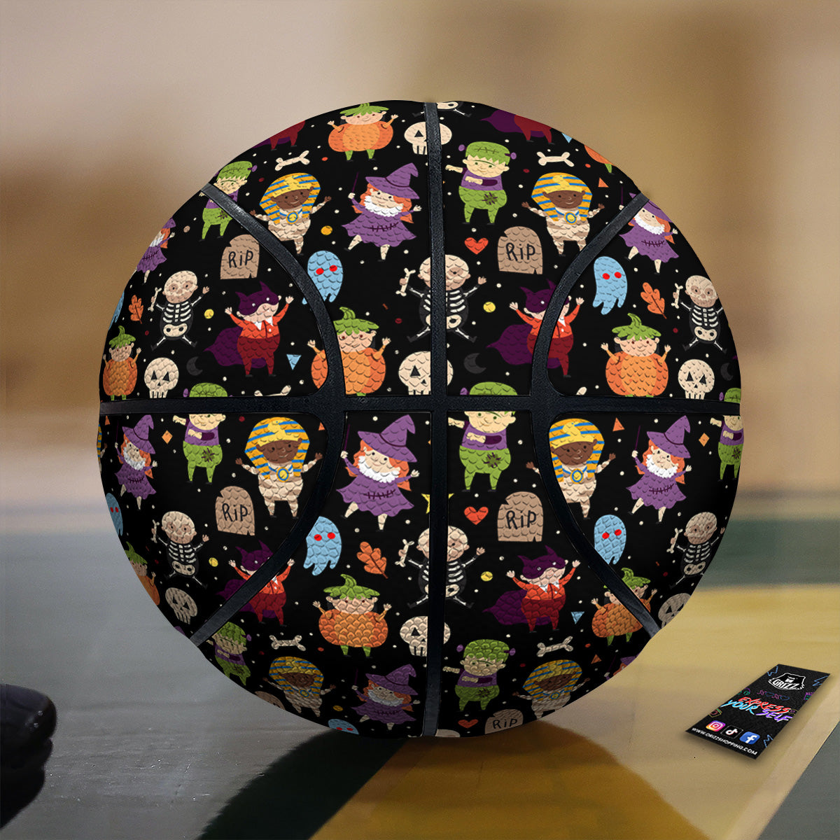 Cute Children Halloween Print Pattern Basketball