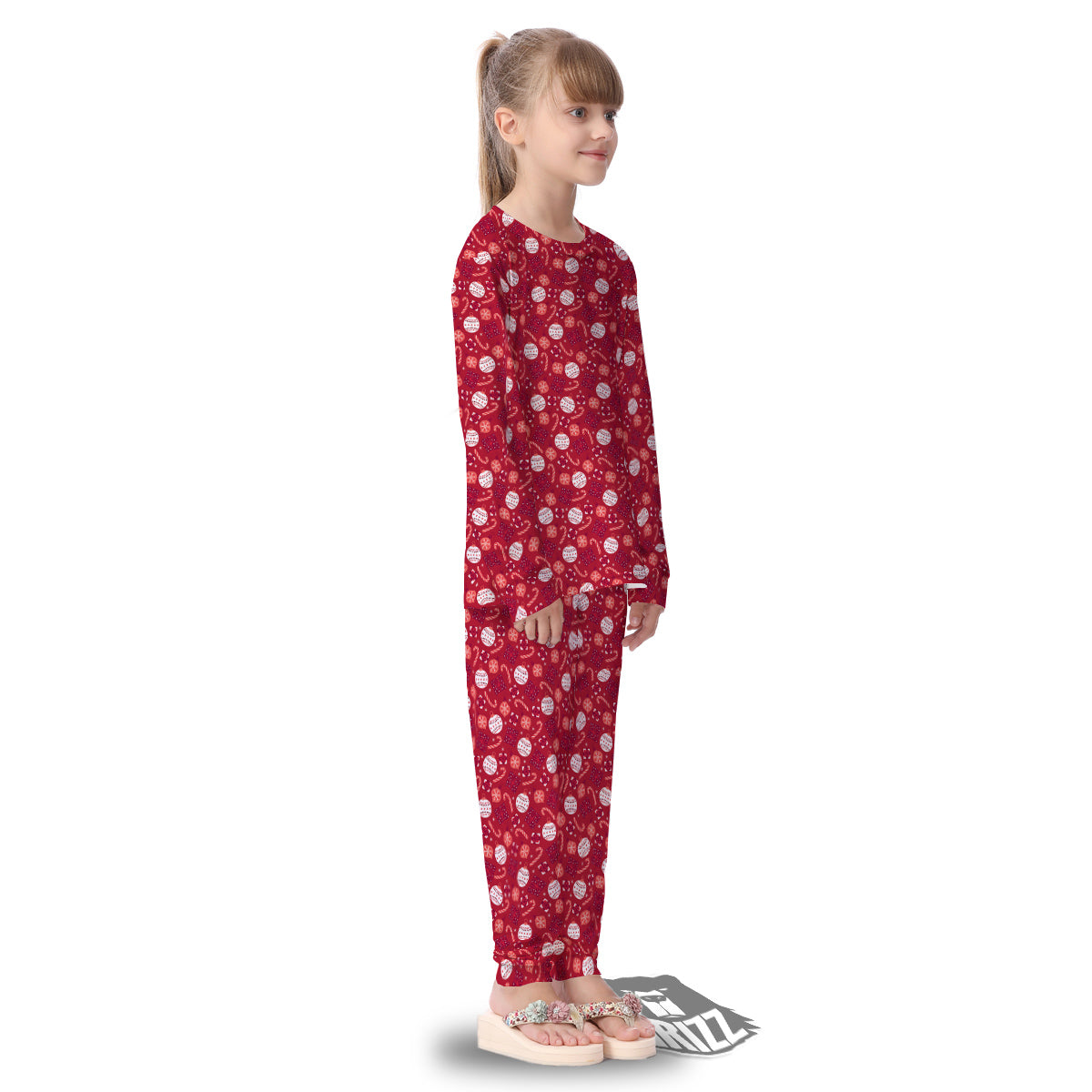 Cute Christmas Elements Print Pattern Kid's Pajamas-grizzshop