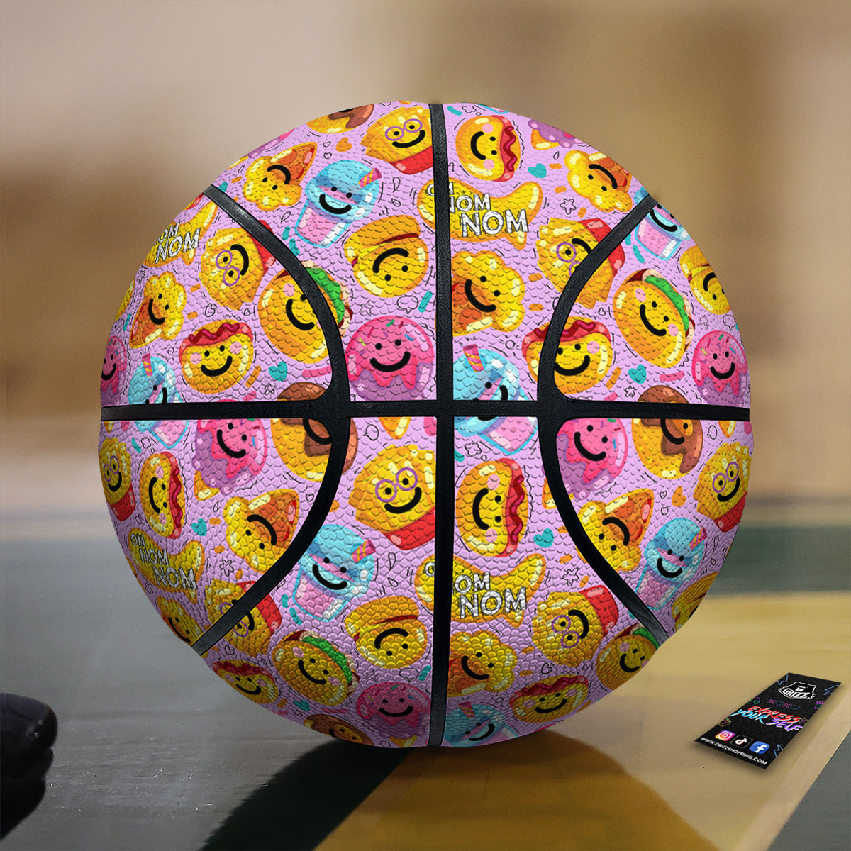 Cute Food Emoji Print Pattern Basketball