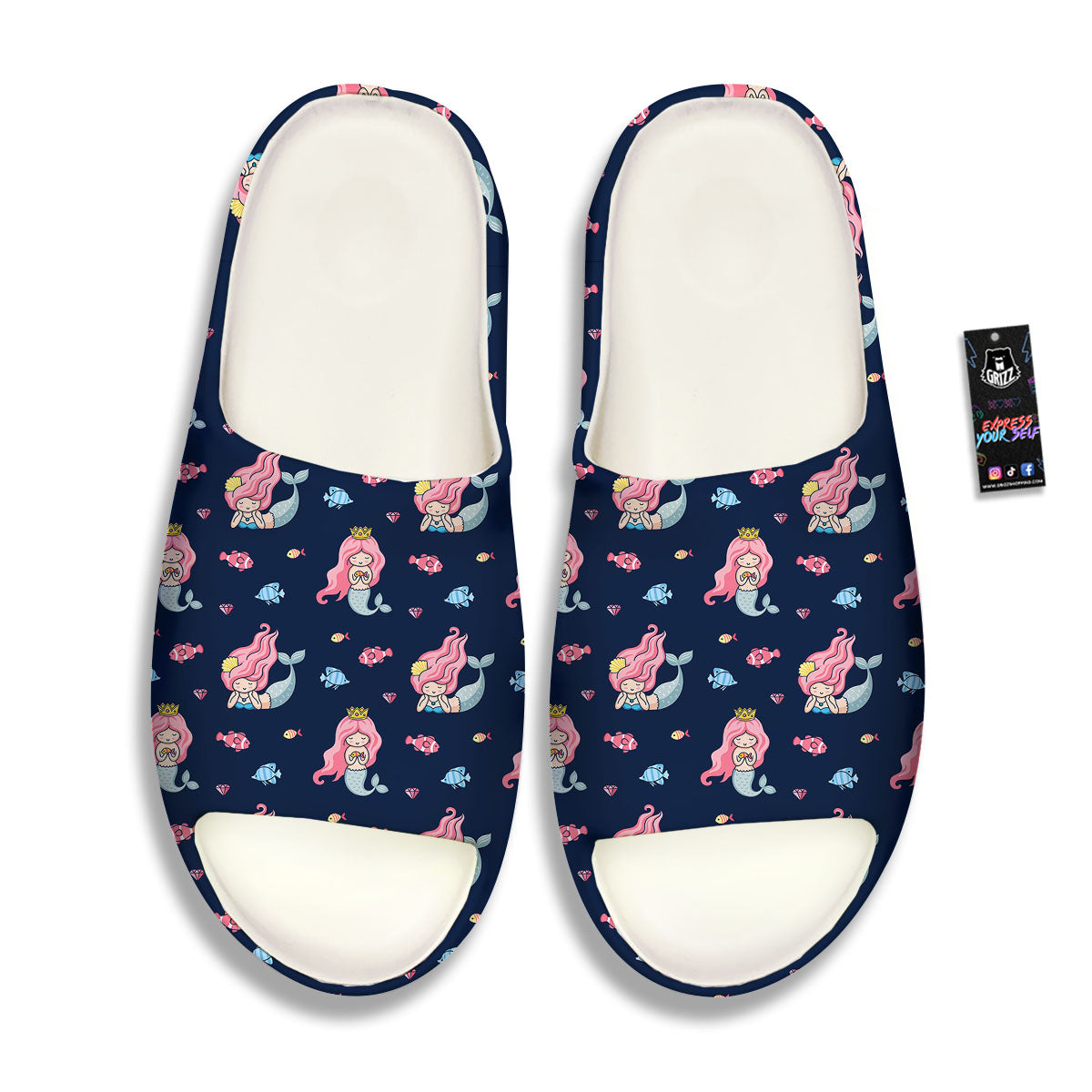 Cute Little Mermaid Print Pattern Sandals-grizzshop