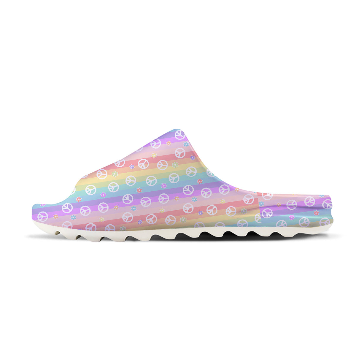 Cute Peace Symbol And Daisy Print Pattern Sandals-grizzshop