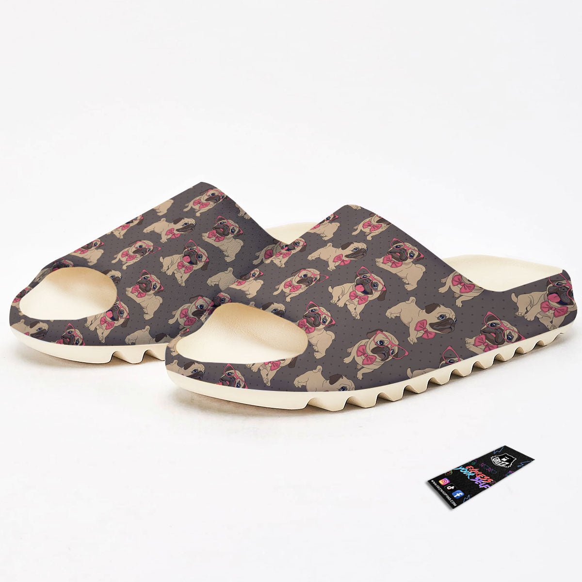 Cute Pug Print Pattern Sandals-grizzshop