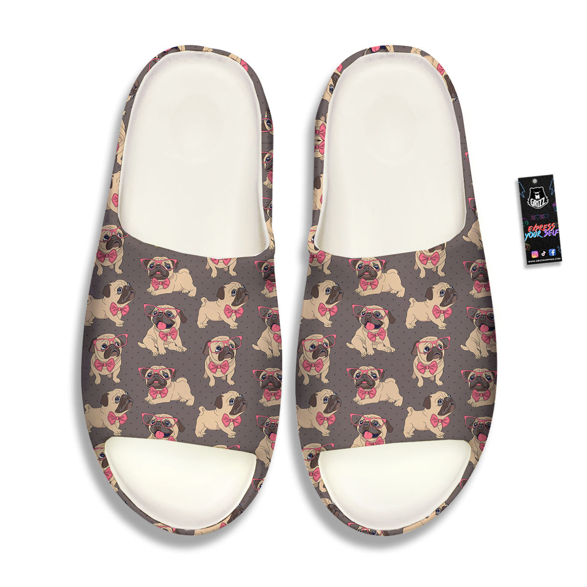 Cute Pug Print Pattern Sandals-grizzshop