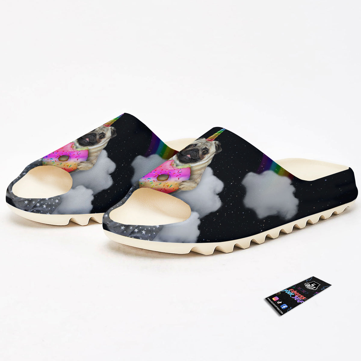 Cute Pug Unicorn Print Sandals-grizzshop