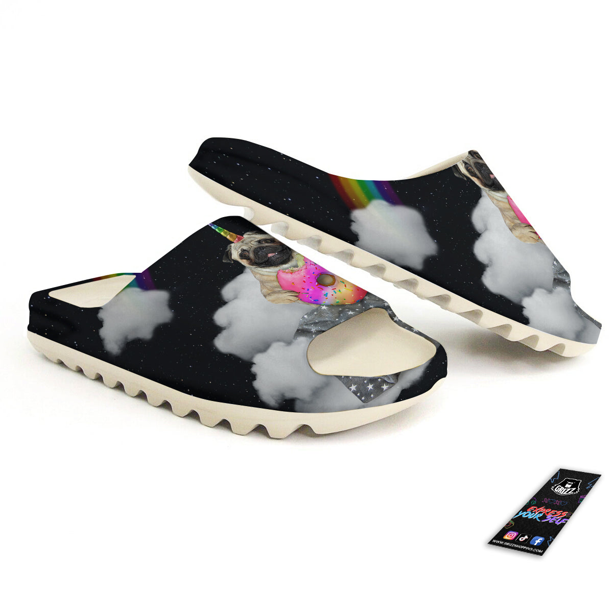 Cute Pug Unicorn Print Sandals-grizzshop