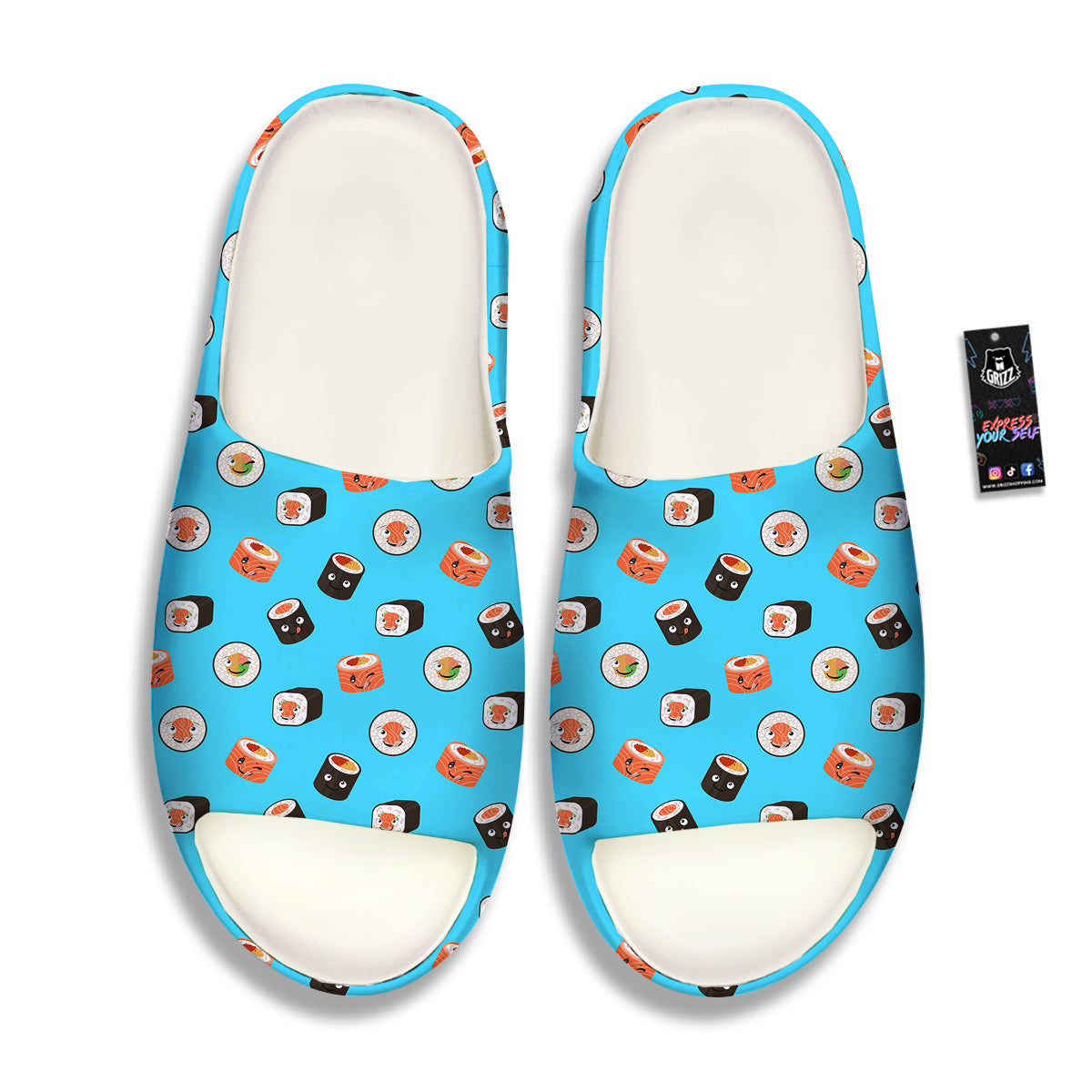 Cute Sushi Rolls Print Pattern Sandals-grizzshop