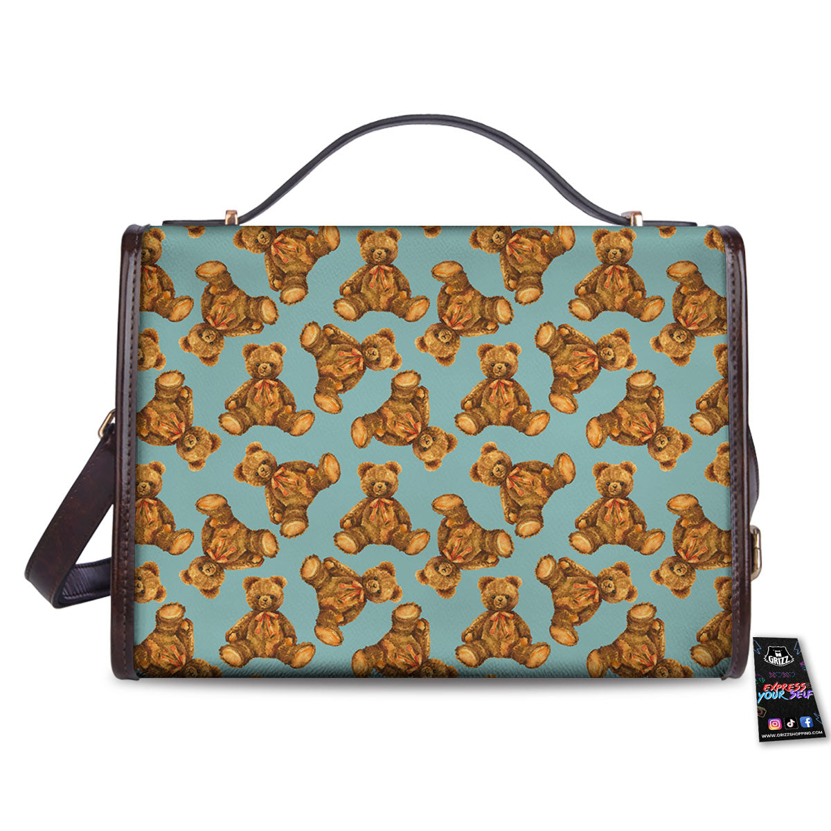 Cute Teddy Bear Print Pattern Women's Satchel Bag