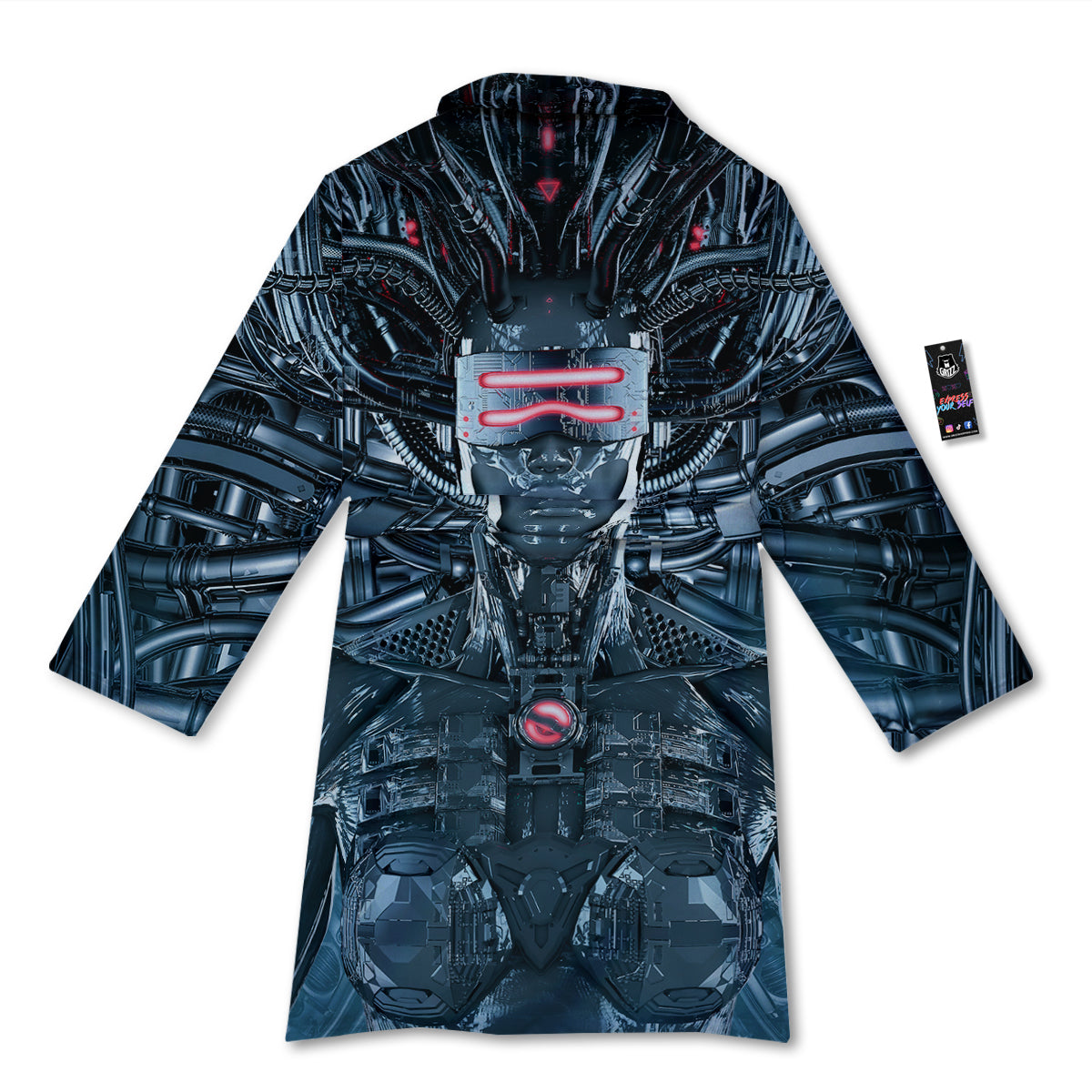 Cyborg Cyberpunk Print Bathrobe-grizzshop