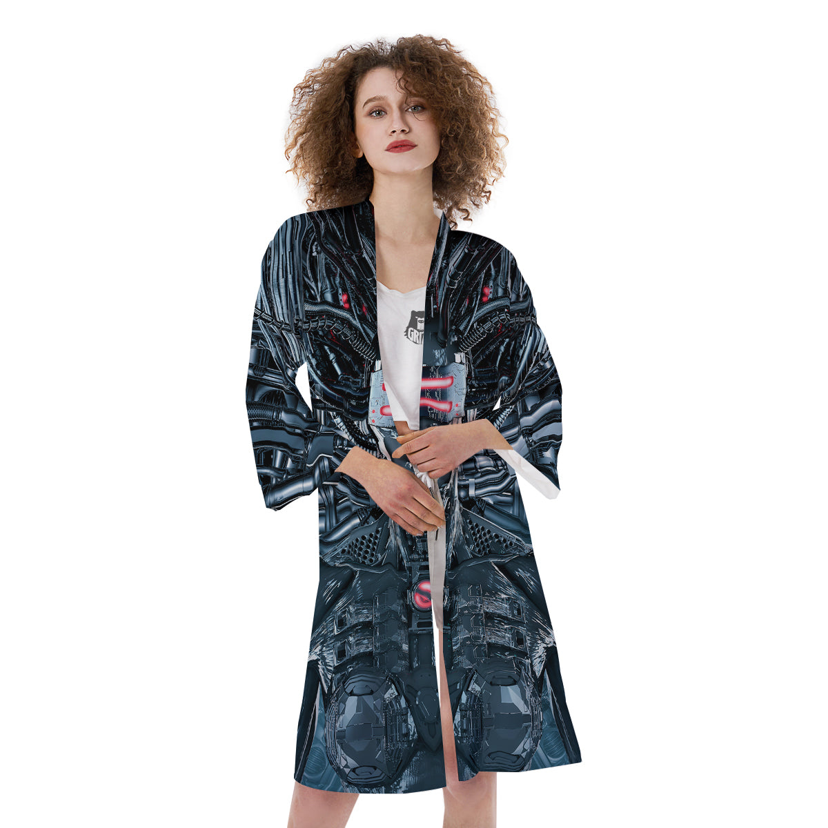 Cyborg Cyberpunk Print Kimono-grizzshop