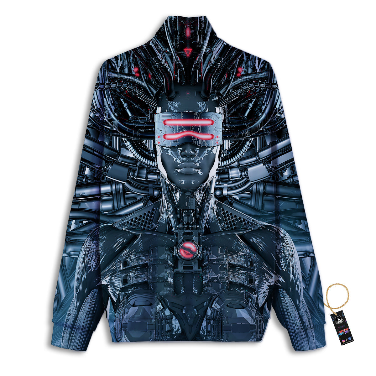 Cyborg Cyberpunk Print Track Jacket-grizzshop