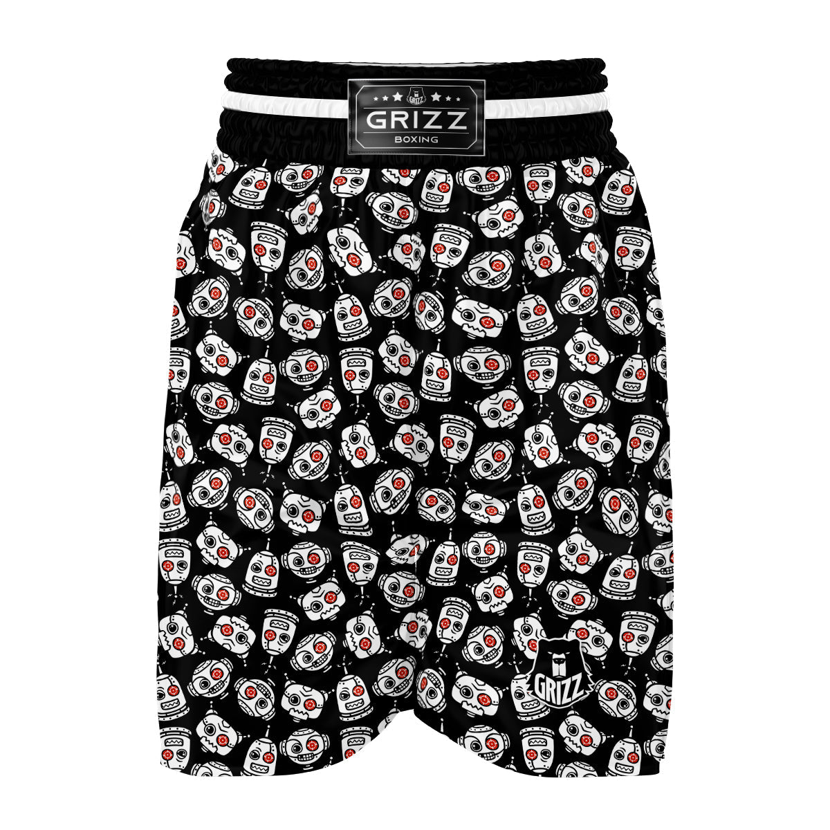 Cyborg Robot Print Pattern Boxing Shorts-grizzshop
