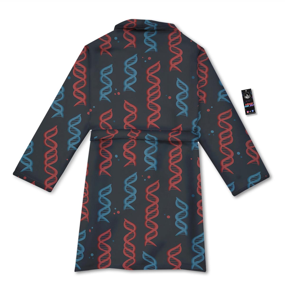 DNA Blue And Red Print Pattern Bathrobe-grizzshop