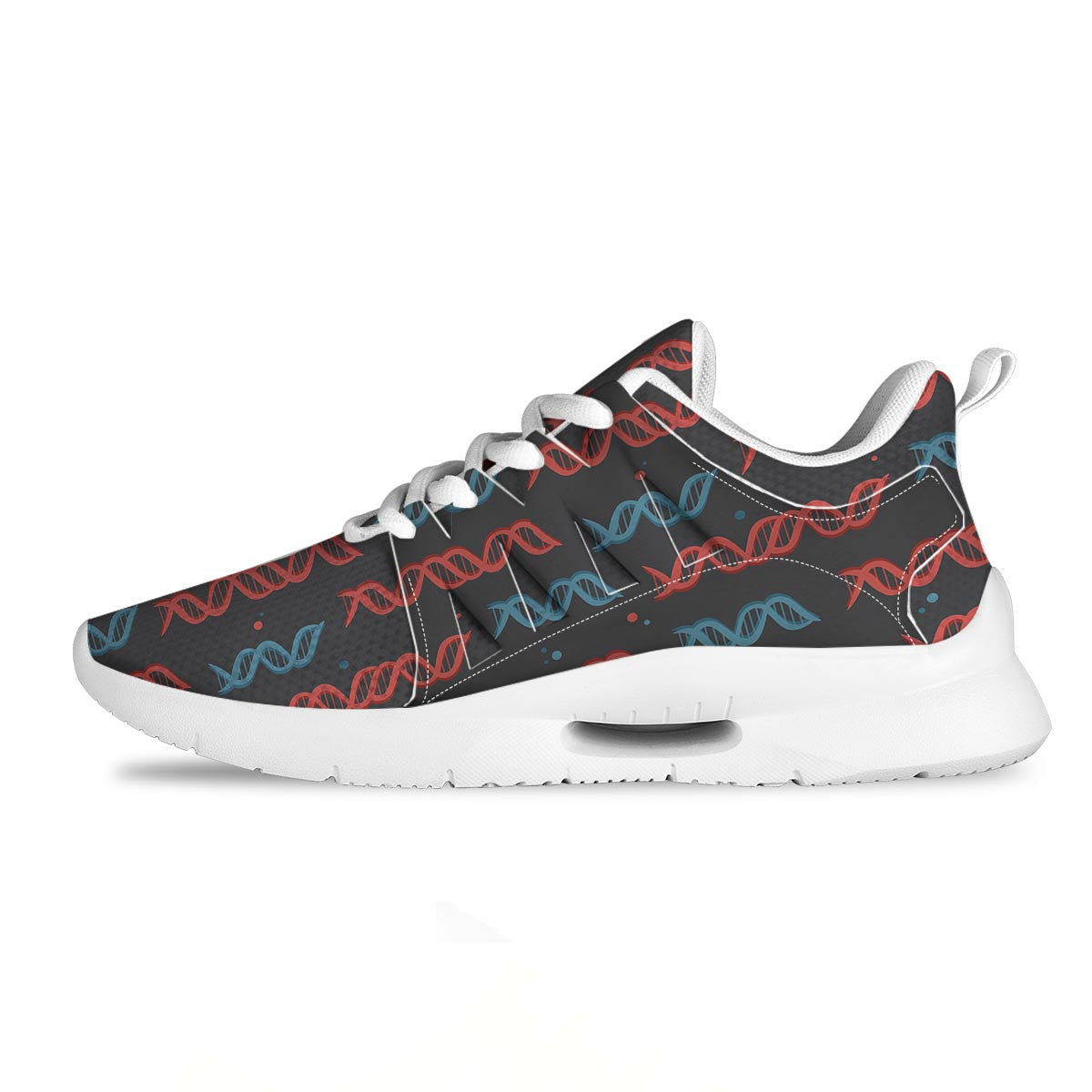DNA Blue And Red Print Pattern Tennis Shoes-grizzshop
