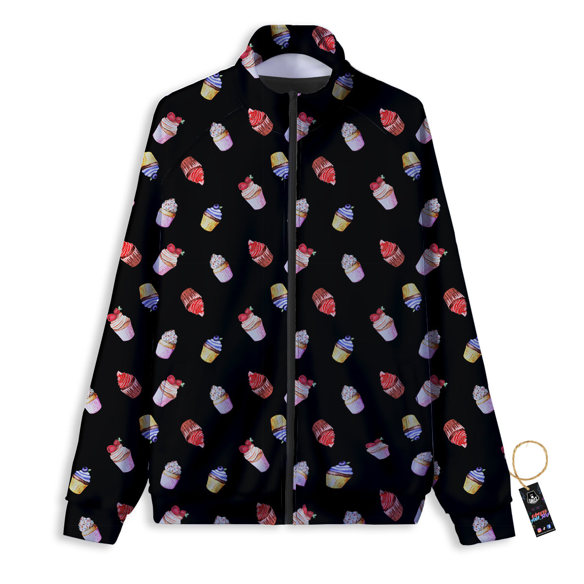 DNA Blue And Red Print Pattern Track Jacket-grizzshop